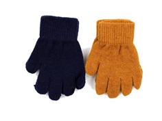 CeLaVi mittens knit pumpkin spice/navy uld/nylon (2-pack)